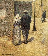 Charles Angrand Couple in the Street oil on canvas